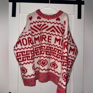 H&M Alpaca/Wool Blend Jacquard-knit Amore Mio Sweater